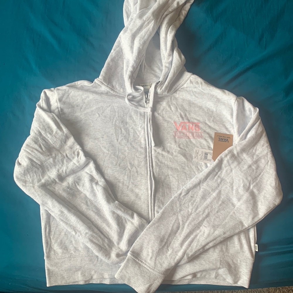 vans grey cropped hoodie